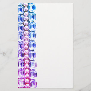 Papeterie Pierres et perles roses et bleues