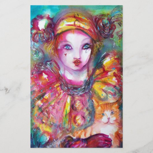 Papeterie PIERROT AVEC CAT / Mardi Gras Masquerade Party (Devant)