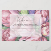 Papeterie Pies roses - Qui suis-je jeu de douche nuptiale (Devant)