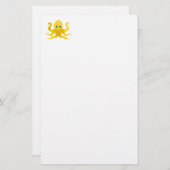 Papeterie Pieuvre jaune amusante (Devant / Derrière)
