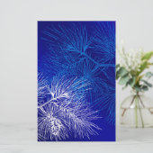 Papeterie Pin d'hiver bleu et blanc (Debout devant)