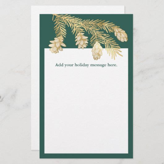 Papeterie Pine d'hiver Noël (Devant / Derrière)