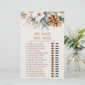 Papeterie Pine Tree Il A Dit Qu'Elle A Dit Fête des mariées (Debout devant)