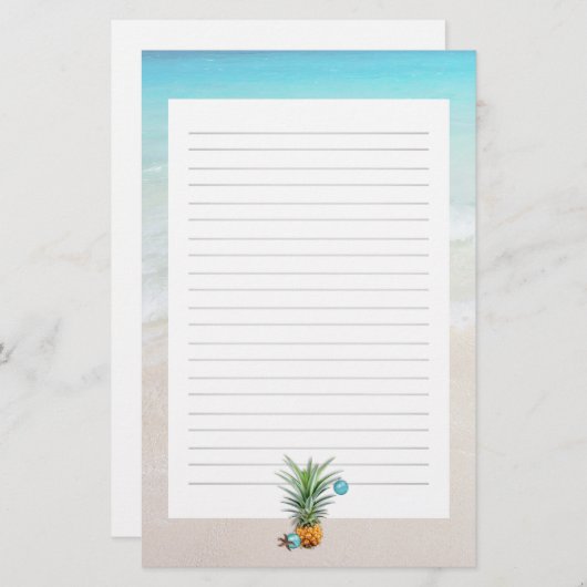 Papeterie Pineapple Beach Papier d'écriture lin de Noël (Devant / Derrière)