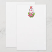 Papeterie Pingouin de Noël mignon à Santa Hat (Devant / Derrière)