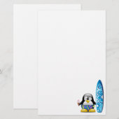 Papeterie Pingouin de surfer avec la crème glacée (Devant / Derrière)