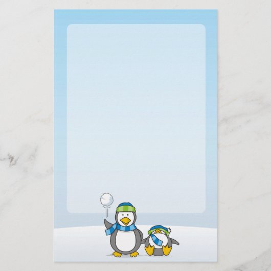 Papeterie Pingouins à neige (Devant)
