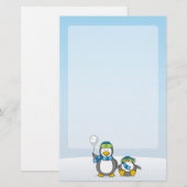 Papeterie Pingouins à neige (Devant / Derrière)
