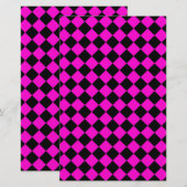 Papeterie Pink Black Diamond Harlequin Checker Pattern (Devant / Derrière)
