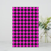 Papeterie Pink Black Diamond Harlequin Checker Pattern (Debout devant)