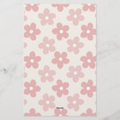 Papeterie Pink Cream Daisy Flowers Retro Pattern (Dos)