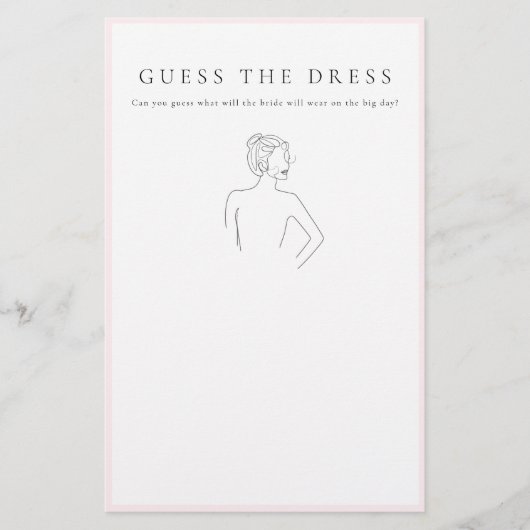 Papeterie Pink Devinez la robe Baby Shower  (Devant)