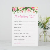 Papeterie Pink Floral Babal Prediction Card Baby shower Jeu (Debout devant)