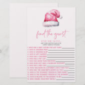 Papeterie Pink Père Noël Trouvez Le Baby shower Invité (Devant / Derrière)