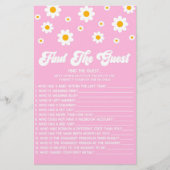 Papeterie Pink Retro Daisy Trouvez Le Jeu Du Baby shower Inv (Devant)