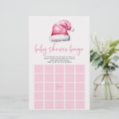 Papeterie Pink Santa Hat Noël Bingo Baby shower Jeu (Debout devant)