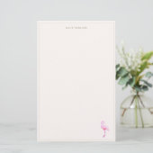 Papeterie Pink Watercolor Flamant rose Bloc-notes (Debout devant)