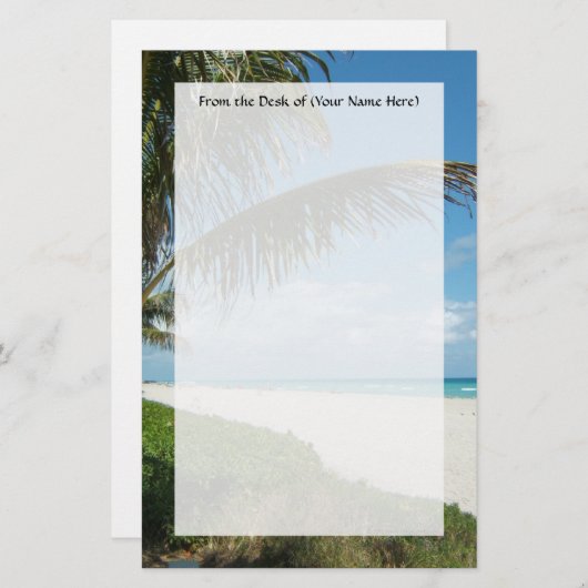 Papeterie Pittoresque Beach, Side Palm Branch (Devant / Derrière)