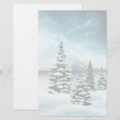 Papeterie Pittoresque Winter Wonderland aquarelle peinture (Devant / Derrière)