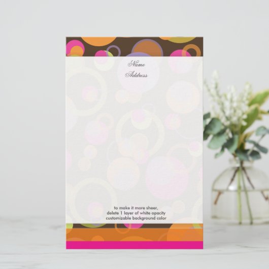 Papeterie PixDezines Mod Bubbles, couleur arrière - plan per (Debout devant)