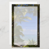 Papeterie Plage bordée de palmiers Îles Cook 2 (Devant / Derrière)