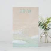 Papeterie Plage bordée Sable Océan Ecriture personnalisée (Debout devant)