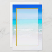 Papeterie Plage tropicale avec mer turquoise (Devant / Derrière)