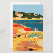 Papeterie Plage vintage de la Riviera française (Devant / Derrière)