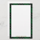 Papeterie Plaid de tartan élégant de chasse de MacLean de (Devant / Derrière)