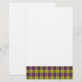 Papeterie Plaid violet et jaune (Devant / Derrière)