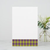 Papeterie Plaid violet et jaune (Debout devant)