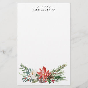 Papeterie Plantes de Noël Peint Garland de vacances Personne