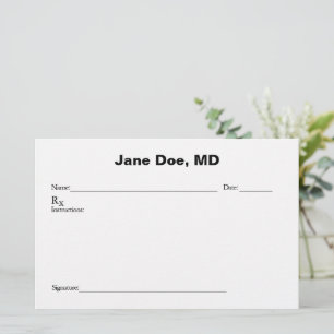 Papeterie Plaque de prescription de plaisanterie