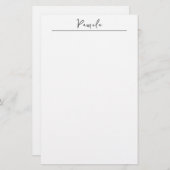 Papeterie Plat minimaliste moderne Simple mignon Nom propre (Devant / Derrière)