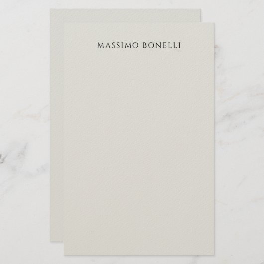 Papeterie Platinum Grey Minimalist Plain Legible Modern (Devant / Derrière)