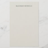 Papeterie Platinum Grey Minimalist Plain Legible Modern (Devant)