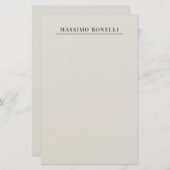 Papeterie Platinum Grey Minimalist Plain Modern Own Name (Devant / Derrière)