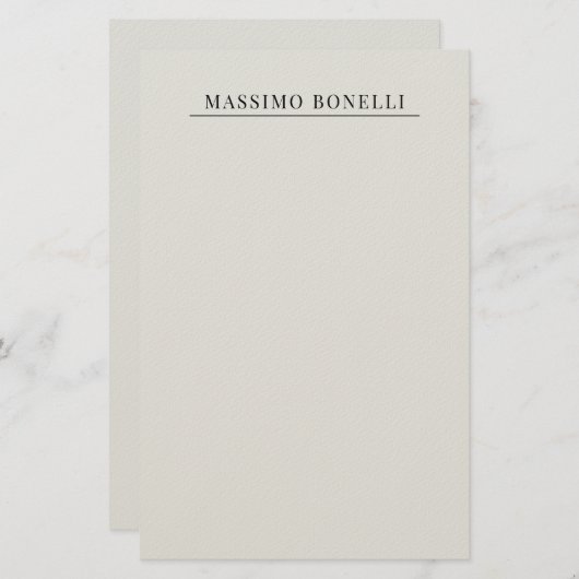 Papeterie Platinum Grey Minimalist Plain Modern Own Name (Devant / Derrière)