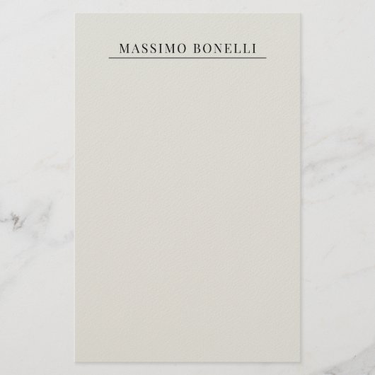 Papeterie Platinum Grey Minimalist Plain Modern Own Name (Devant)