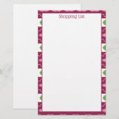 Papeterie Plum rose moderne blanc avec vert (Devant / Derrière)