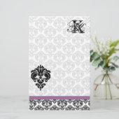 Papeterie Plum Ruban Noir Damas Monogramme Papier Recyclé (Debout devant)