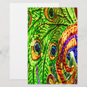 Papeterie Plumes de paon (Devant / Derrière)