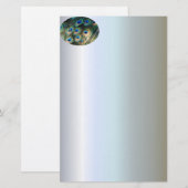 Papeterie Plumes de paon colorées (Devant / Derrière)