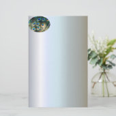 Papeterie Plumes de paon colorées (Debout devant)