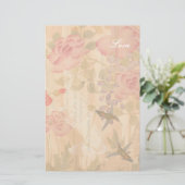 Papeterie Poème floral de fleurs de roses de glycines de (Debout devant)