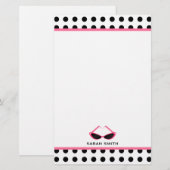 Papeterie Point de polka et rétros lunettes de soleil roses (Devant / Derrière)