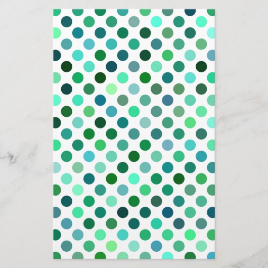 Papeterie Point Polka vert et bleu (Devant)