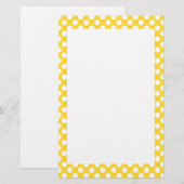 Papeterie Pointe Polka blanche et jaune (Devant / Derrière)