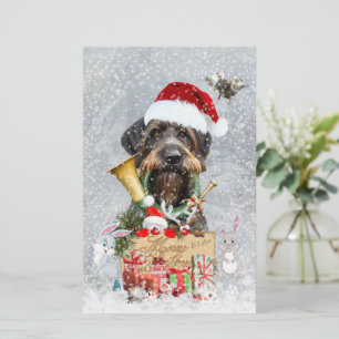 Papeterie Pointeur à poils durs, Noël de chien