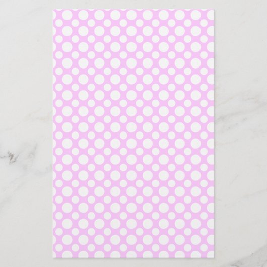 Papeterie Points blancs sur papier scrapbook rose (Devant)